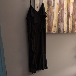 Wild Fable Black Asymmetrical Ruffle Dress
